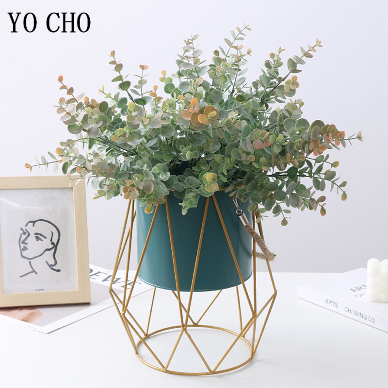 Bonsai Garden Art - 5 포크/뭉치 실크 유칼립투스 잎 지점