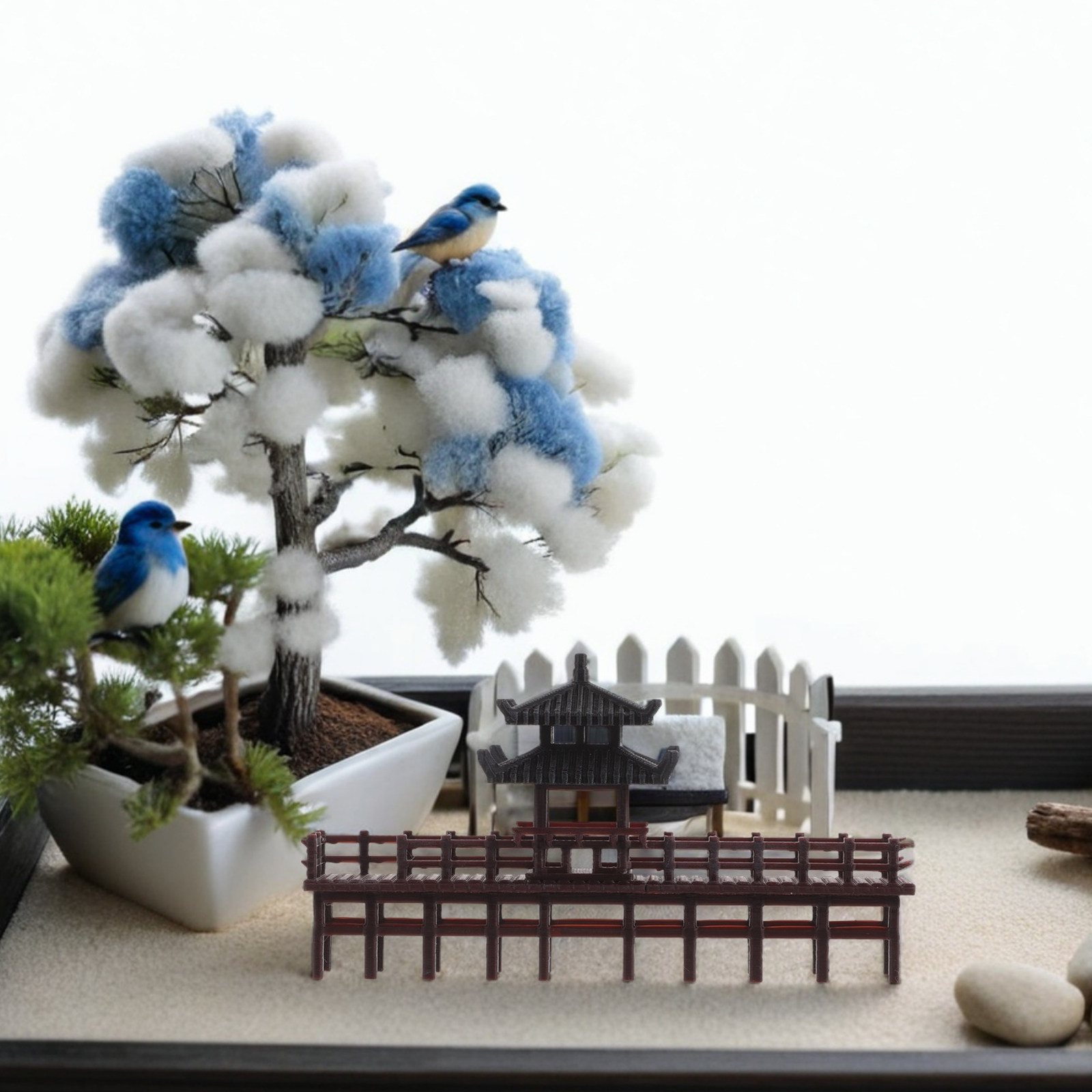 미니어처 중국식 정자 다리 장식, 우아한 전통 디자인으 - Bonsai Garden Landscape Design 리뷰 및 가격