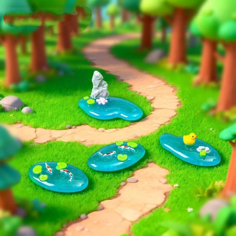 코이 오리 연꽃 미니 레진 연못 장식품 부드러운 표면  - Bonsai Garden With Koi Pond 리뷰 및 가격