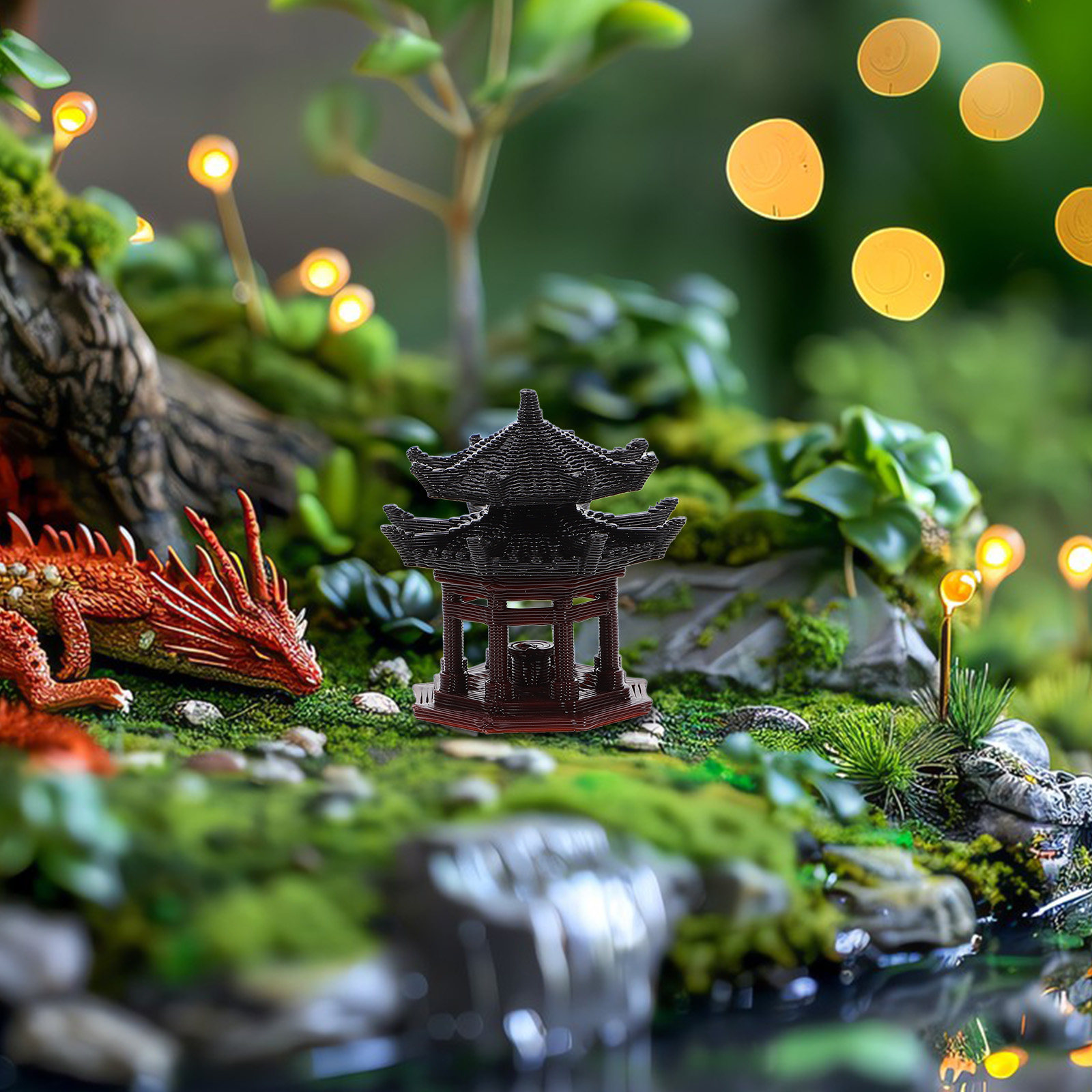 섬세한 플라스틱 정자 장식, 어항, 수족관, 분재, 젠 - Bonsai Garden Landscape Design 리뷰 및 가격