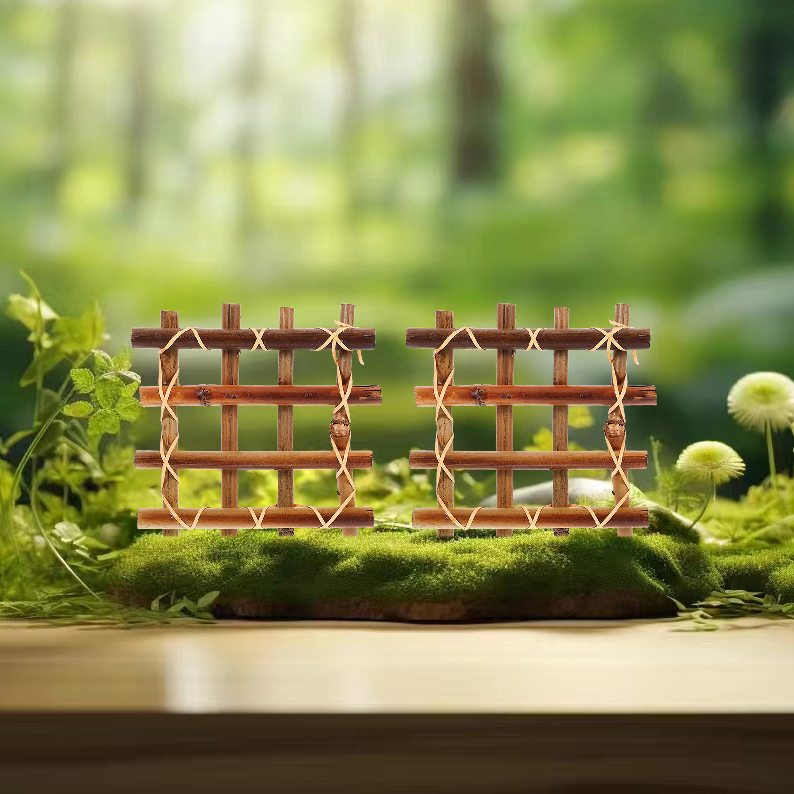 2개 세트, 대나무 울타리, 미니어처 격자 디자인, 정 - Bonsai Garden Landscape Design 리뷰 및 가격