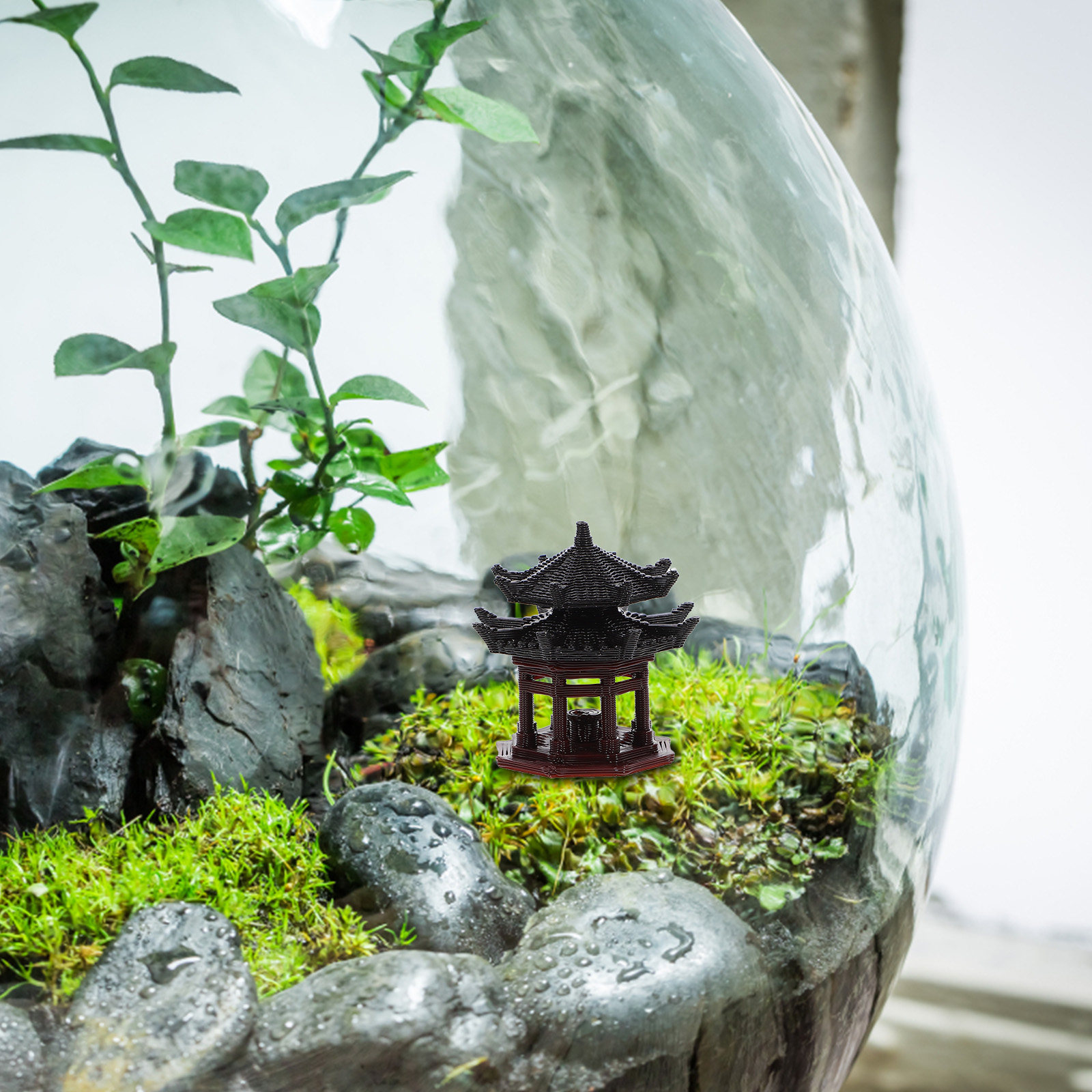 튼튼한 소재로 제작된 미니 정자 장식, 중국풍 디자인, - Bonsai Garden Landscape Design 리뷰 및 가격