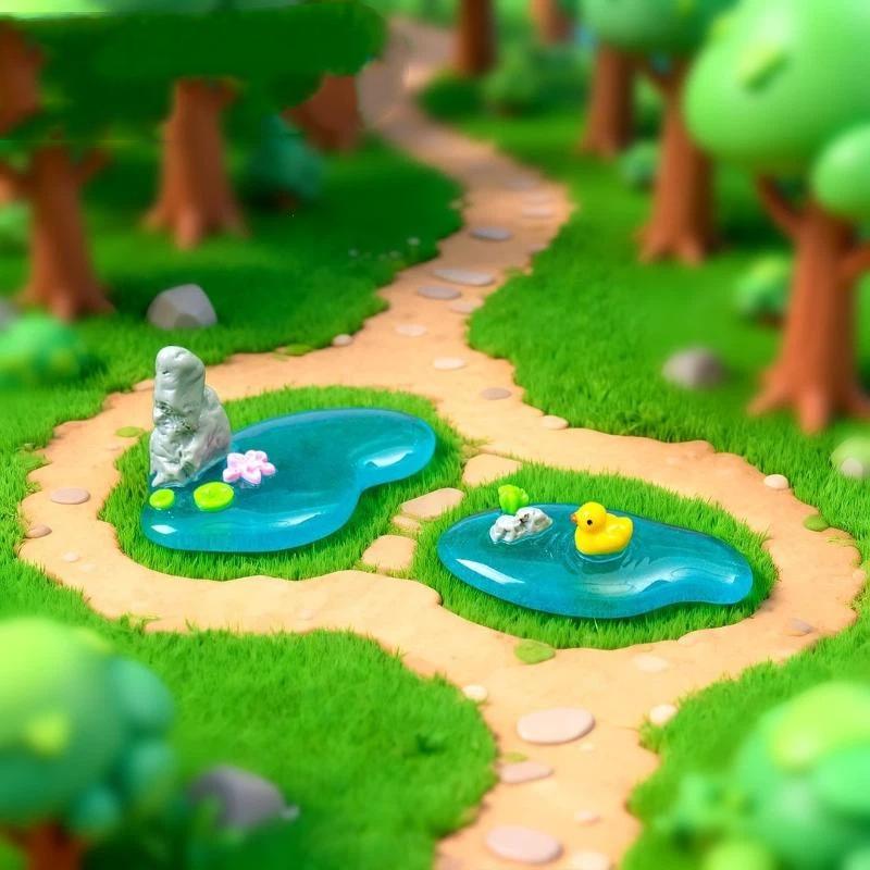미니 레진 연못 장식품, 잉어, 오리, 연꽃 디자인,  - Bonsai Garden With Koi Pond 리뷰 및 가격